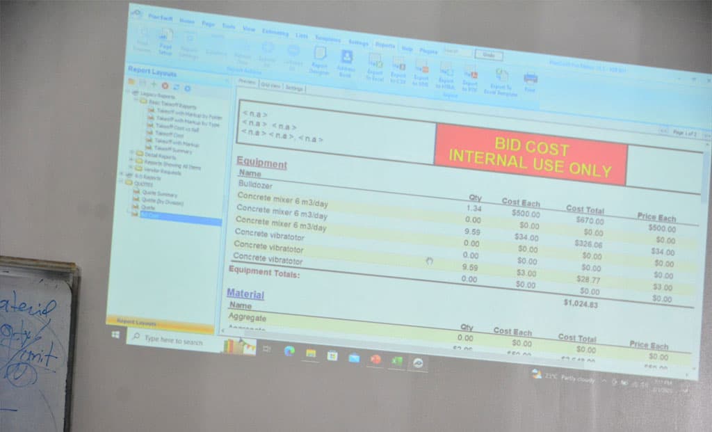 Digital BoQ preparation using Planswift Software